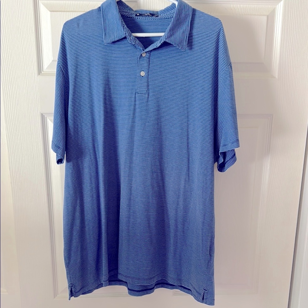 Classic Blue Polo Shirt with White Trim